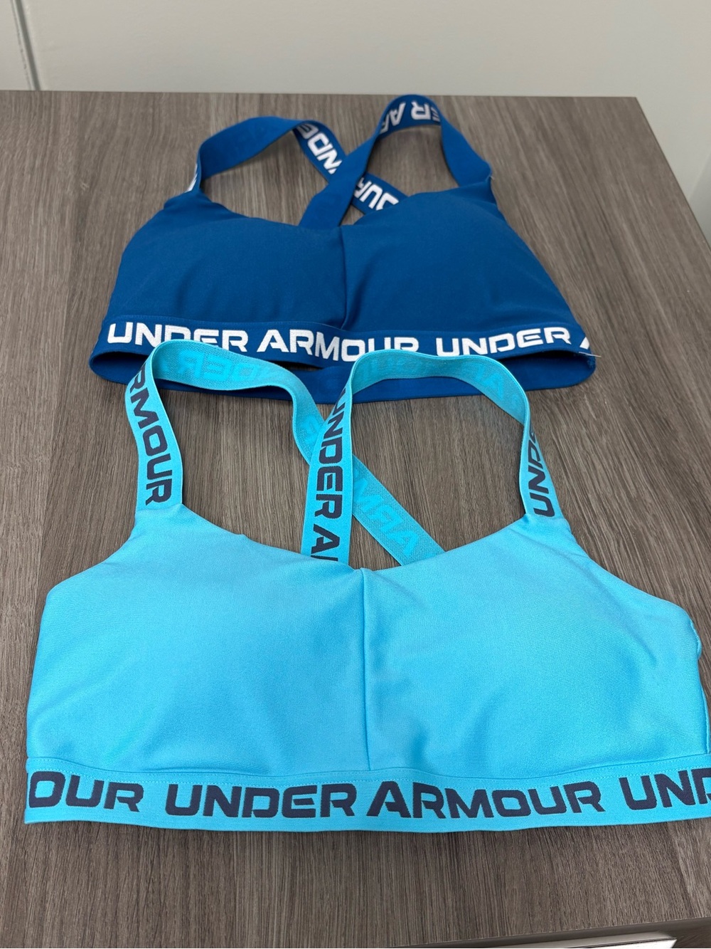 2 Under Armour Crossback Sports Bras Blue Size Small